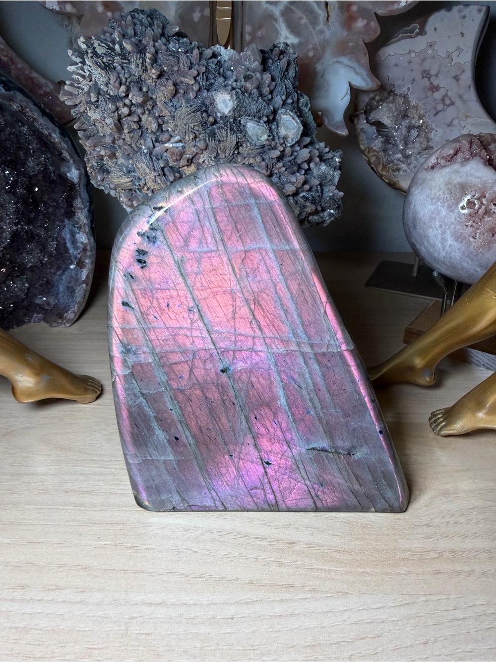 Beautiful 2.5lb PINK Flash Labradorite Freeform